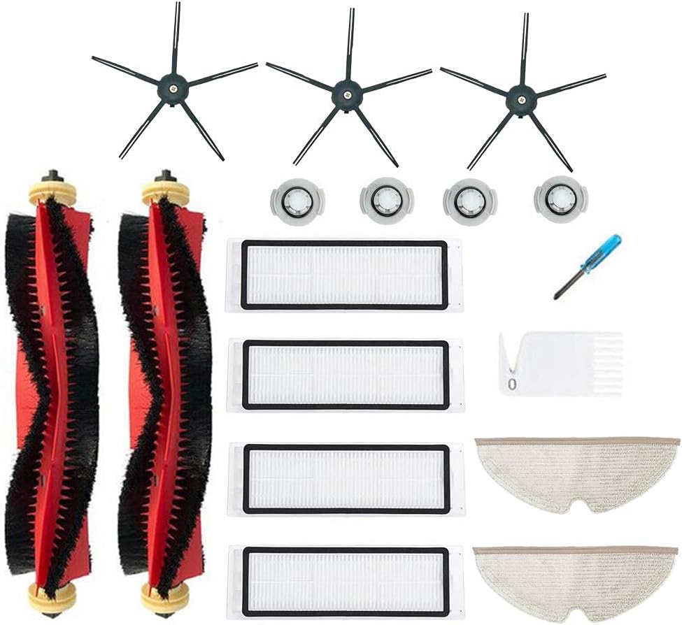 Seitenbürsten-set Für Xiaomi Roborock S6, S5 Max, S60 Und S65 Staubsauger, Bestehend Aus 2 Walzenbürsten, 3 Seitenbürsten, 4 Filtern, 2 Wischmopps, 4 Wasserfiltern Und 4 Wasseraufsätzen.
