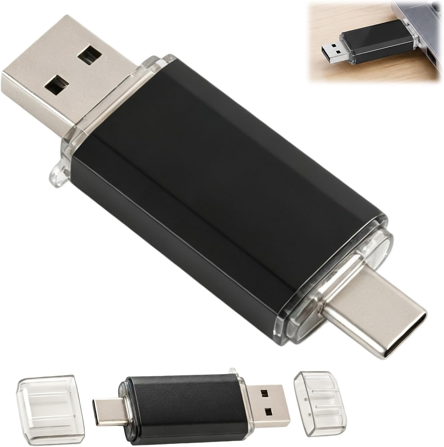 64 Gb 2-in-1 Usb-c-flash-laufwerk – Usb 2.0 & Typ-c, Ausziehbarer Speicher, Zwei Otg-anschlüsse – Kompatibel Mit Smartphones, Pcs, Tablets, Fernsehern Und Macbooks – Schnelle Und Sichere Datenübertrag