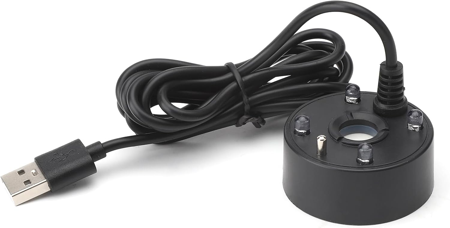 Ultraschall-nebelbesprüher Mit Led-technologie, Mini-usb-anschluss, Led-beleuchtung Für Teiche Und Aquarien, Inklusive Schutz Vor Wassermangel