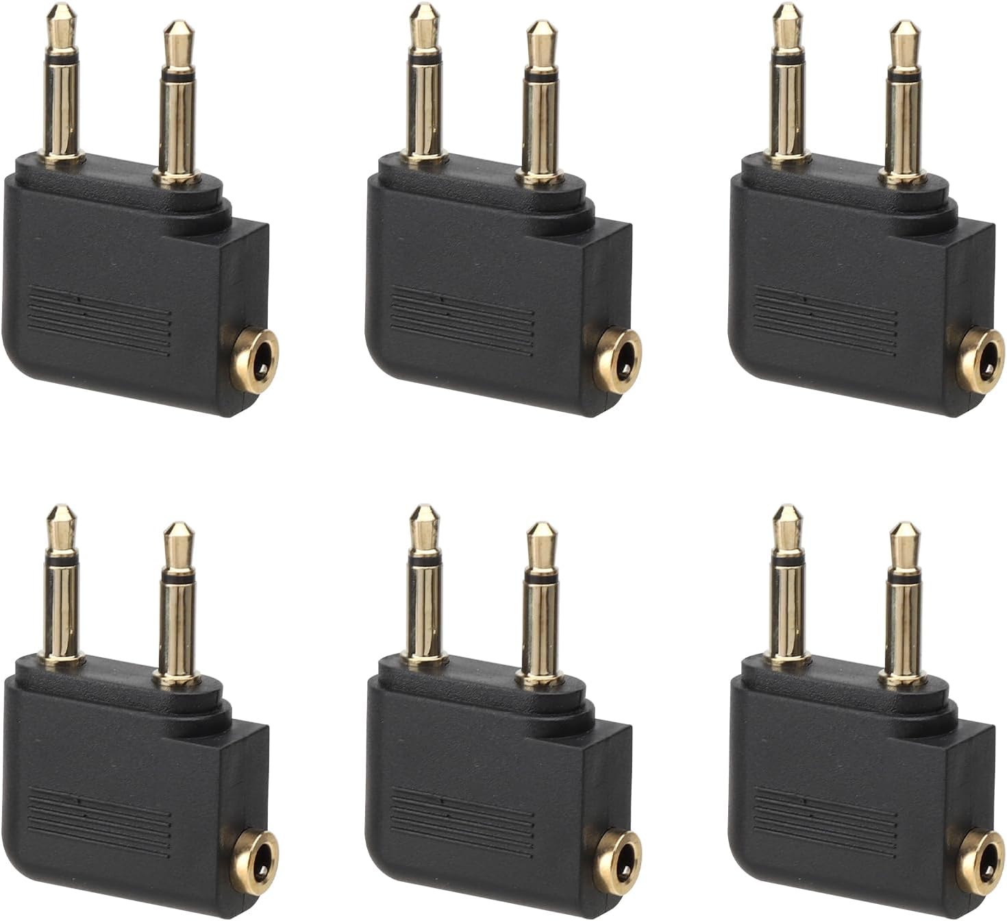 Hengbird 6er-pack Flugzeughelmadapter, Doppelte 3,5-mm-klinkenbuchse (stecker Auf Buchse), Vergoldet