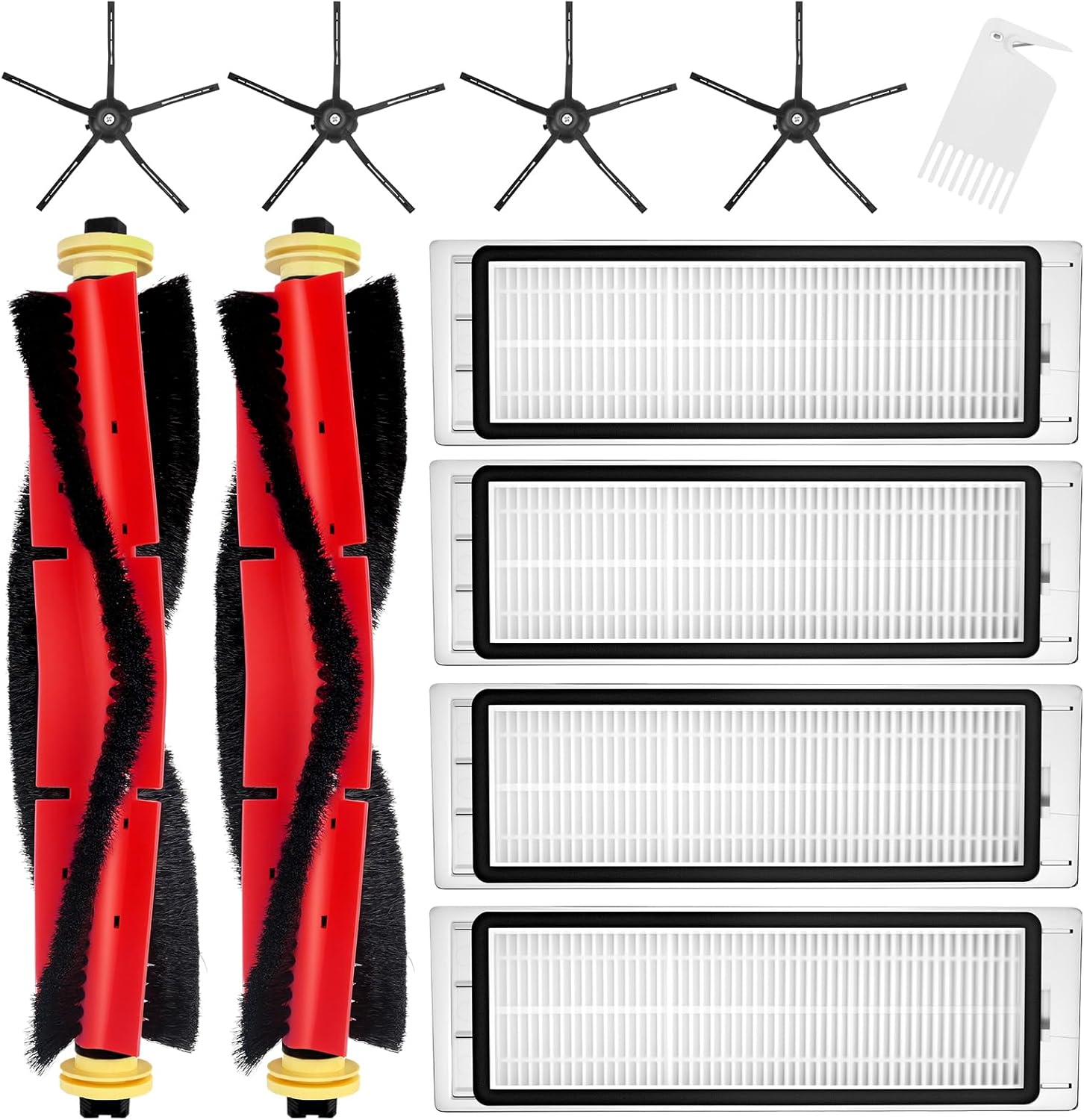 Chuancheng Zubehör Ersatzteile Für Xiaomi Roborock S5 Max S6 Pure S6 Maxv S50 Staubsauger 2 Walzenbürsten 4 Seitenbürsten 4 Hepa-filter (schwarz)