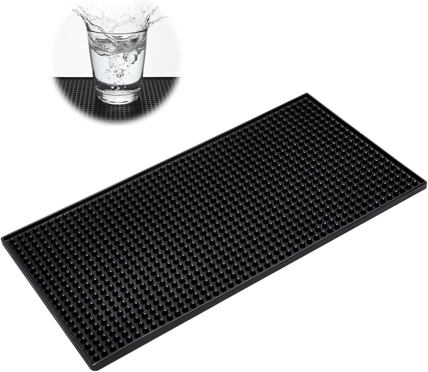 Gummimatte Für Bars, 30 X 15 Cm, Schnelltrocknend, Für Bars, Küchen, Cafés, Restaurants, Theken – Schwarz
