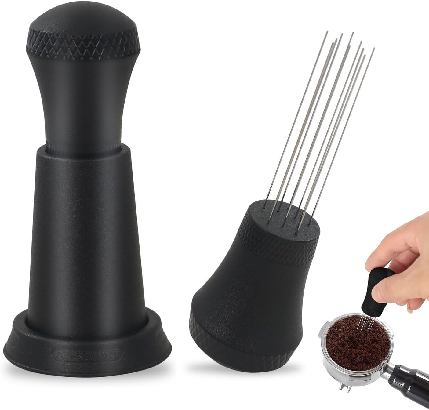 Wdt Espresso-portionswerkzeug, Espresso-rührstab, Kaffeenadelspender, Espresso-rührstab Mit 10 Edelstahlnadeln Für Espressomaschinen