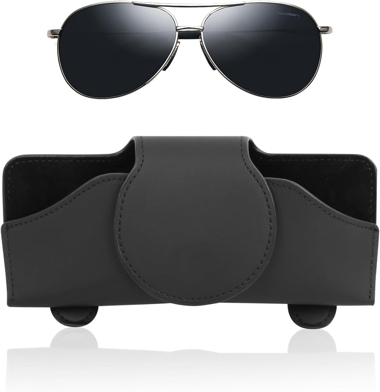 Sonnenbrillenhalter Fürs Auto, Sonnenbrillenhalter Aus Leder, Schwarzer Magnetischer Sonnenbrillenhalter, Magnetischer Sonnenbrillenhalter Zur Aufbewahrung Von Sonnenbrillen An Der Windschutzscheibe