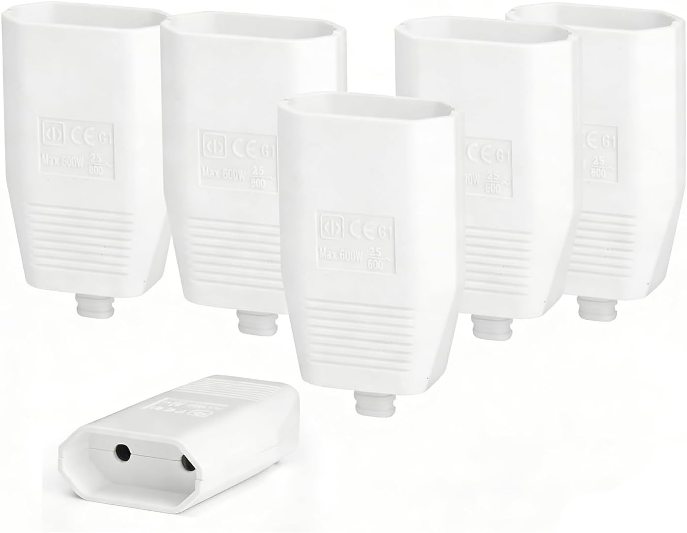 Hengbird 6er-pack Flache Euro-kupplungen 250 V 2,5 A, Eurostecker Schuko-kupplung, Weiß, F-buchse Mit Schutzkontakt