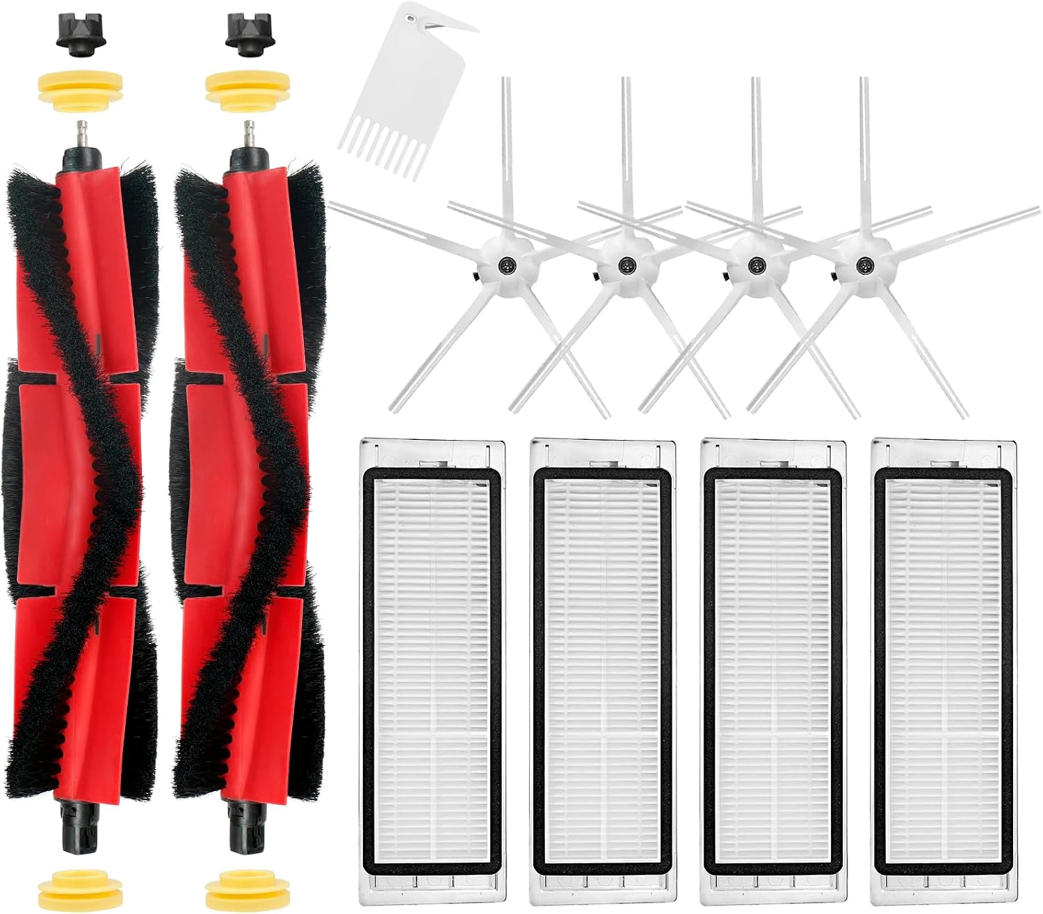 Staubsauger-ersatzteile Und Zubehör Für Xiaomi Roborock S5 Max, S6 Pure, S6 Maxv, S50, 2 Walzenbürsten, 4 Seitenbürsten, 4 Hepa-filter (weiß)