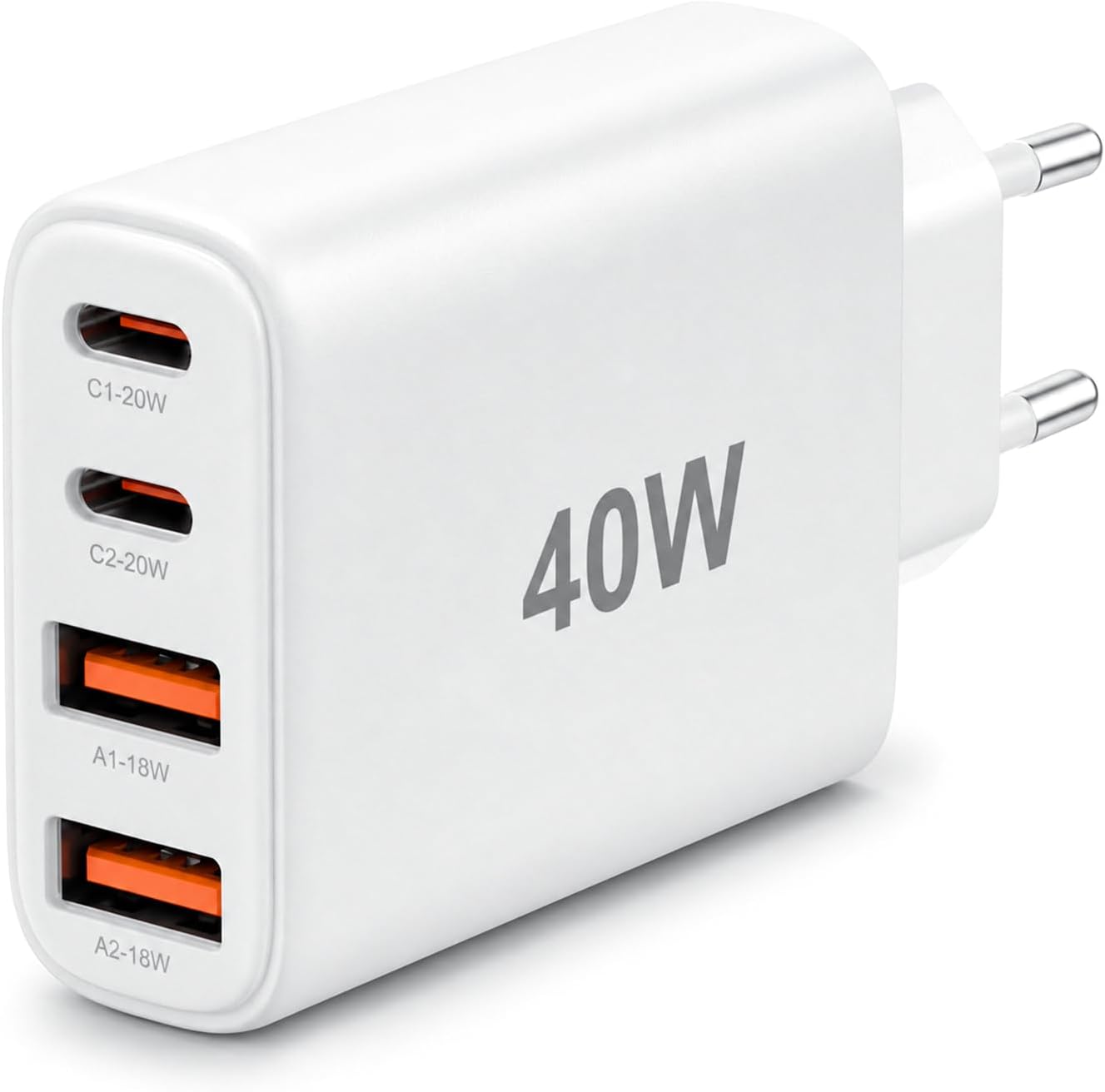 Usb-c-ladegerät, 40-w-schnellladegerät Für Iphone, 4-port-pd+qc-steckeradapter Für Iphone 17, 16, 15, 14, 13, 12, 11 Pro Max, X, Xs, Xr, 8, 7 Plus, Mini, Se, Ipad, Samsung Galaxy
