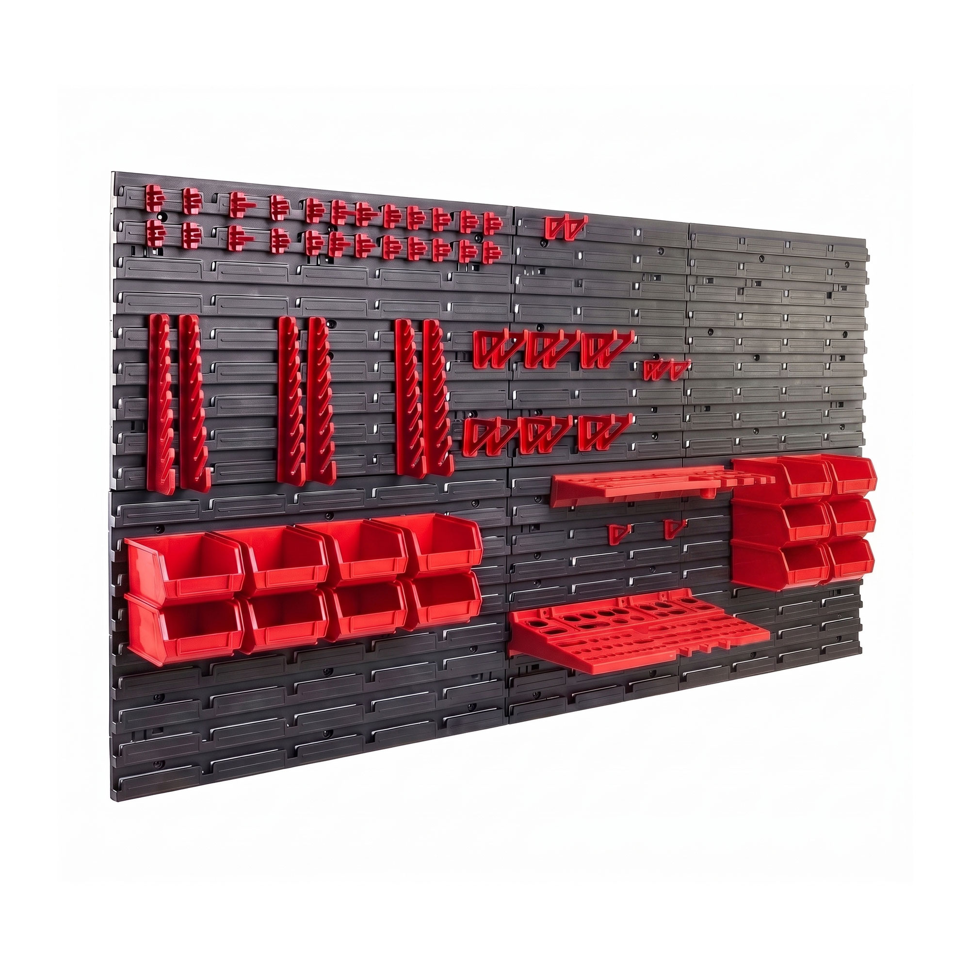 Peg Large - 6 Lochplatten-werkzeughalter Für 98 Teile, Wandmontage, Metall, Schwarz