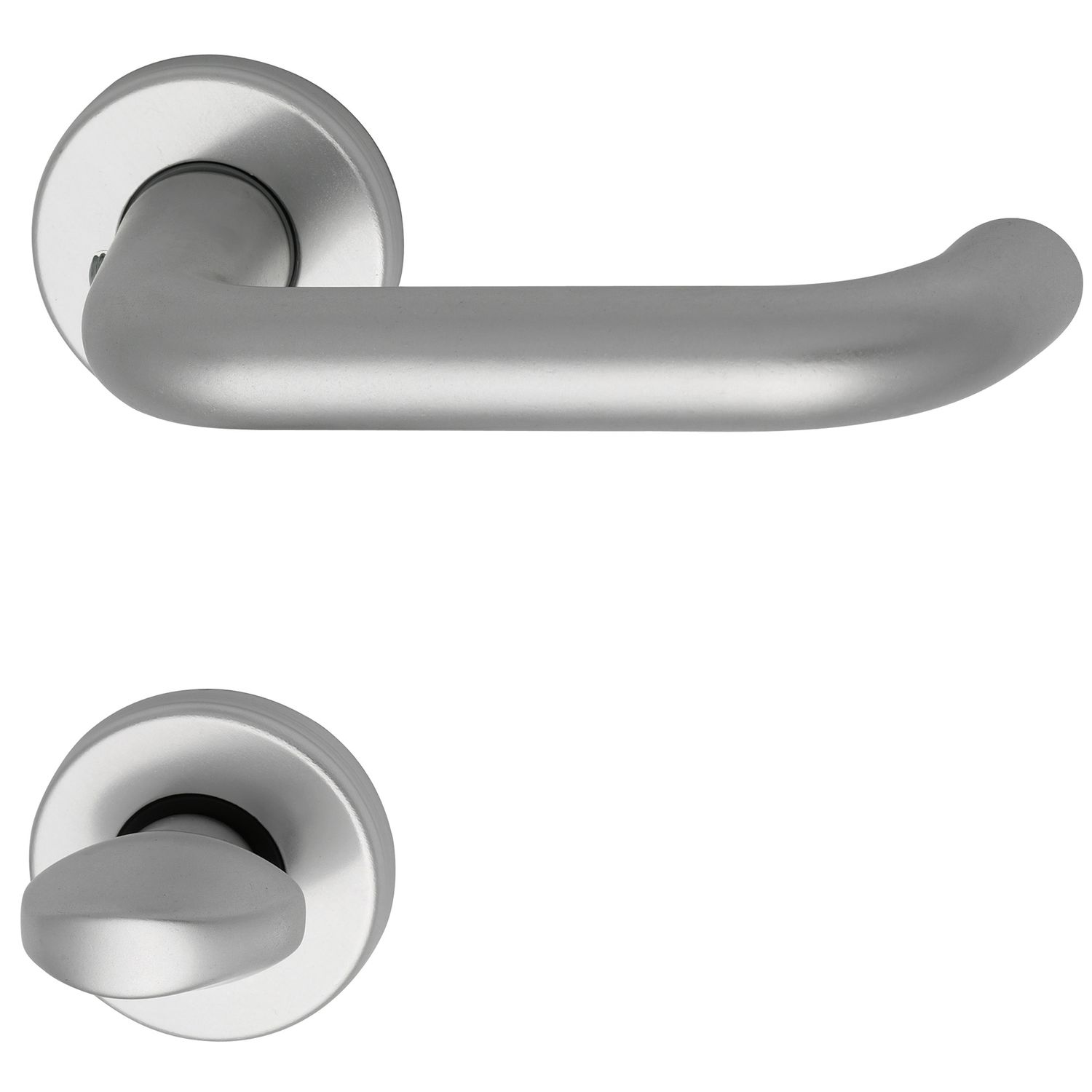 Wc-trennwand Drückergarnitur U-form, Ts 32-36 Mm, Aluminium Silber Eloxiert