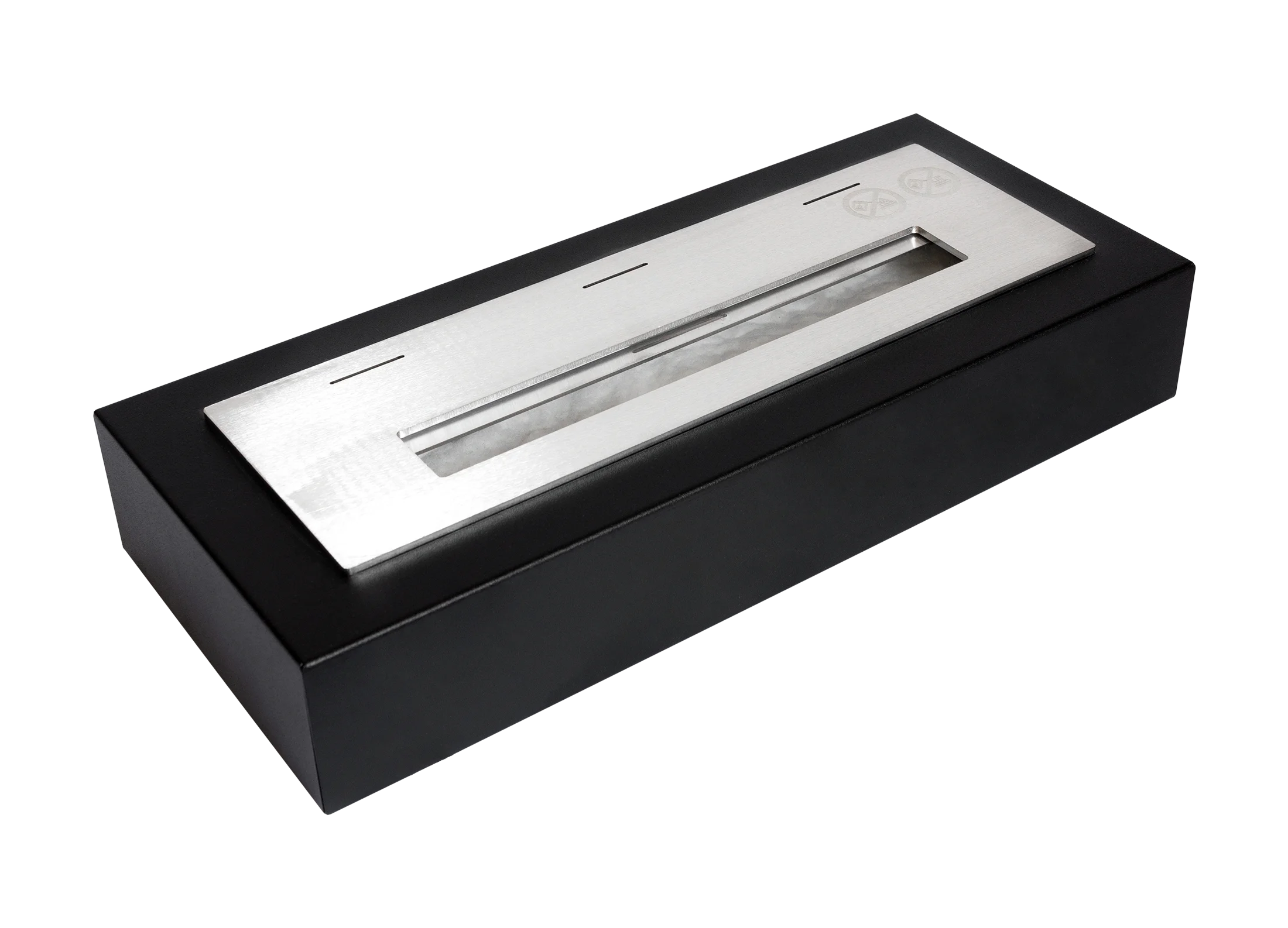 Bioethanol-kamineinsatz 36 Cm – Freistehender Bioethanol-kamin, Schwarz Matt, 2 Kw, Edelstahlbrenner 1 L