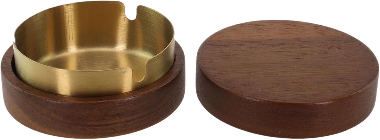 Windschutz Aus Holz Mit Edelstahlfutter Und -deckel. Großer, Tiefer Behälter Zum Reinigen Von Böden. Herausnehmbarer Einsatz. Dekoratives Accessoire Für Drinnen Und Draußen (goldfarben).