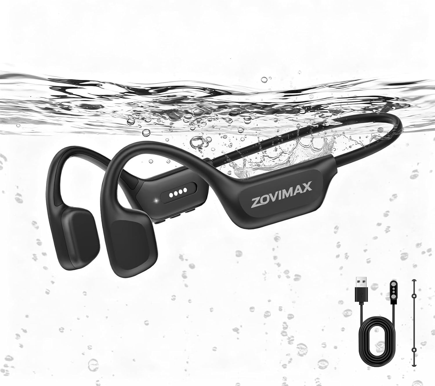 Schwimmkopfhörer Mit Knochenleitung, Ipx8, Bluetooth 6.0, 8 Gb Mp3 Wasserdichter Ipx8-schwimmkopfhörer, Offener Sportkopfhörer Mit Integriertem Mp3-player, Winddichtem Mikrofon, Ideal Zum Schwimmen,