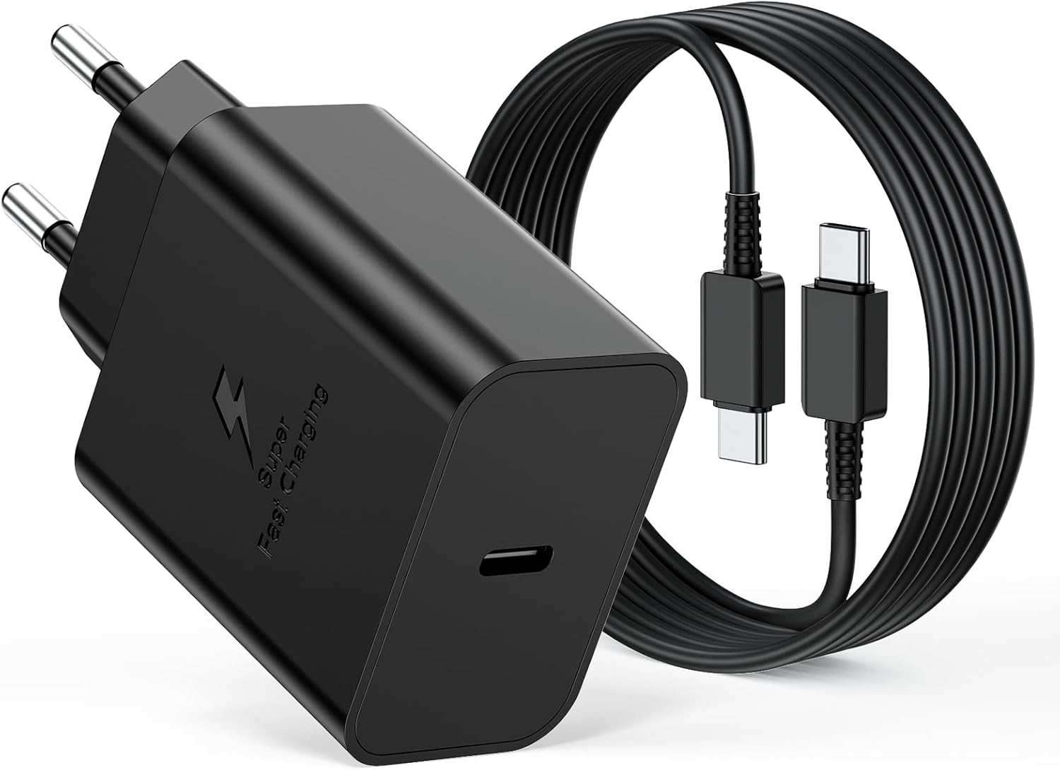 45-w-usb-c-ladegerät, Samsung-schnellladegerät Und 2-m-kabel Für Samsung Galaxy S26, S25 Ultra, S24, S23, S22, S21, Fe, A57, A56, A55, A54, A37, A36, A35, A25, A26, A17, A16, Usb-c-stecker, Typ-c-netz