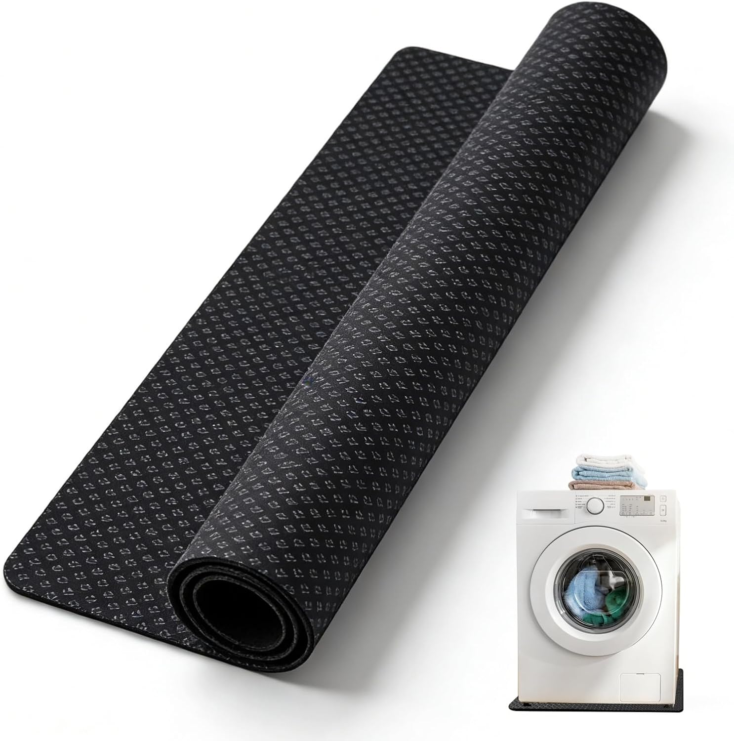 Waschmaschinenmatte, Antivibrationsmatte 60 X 60 Cm, Rutschfeste Gummimatte, Auch Unter Wäschetrocknern Und Kühlschränken Verwendbar, Schwarz, Beidseitig Rutschfest