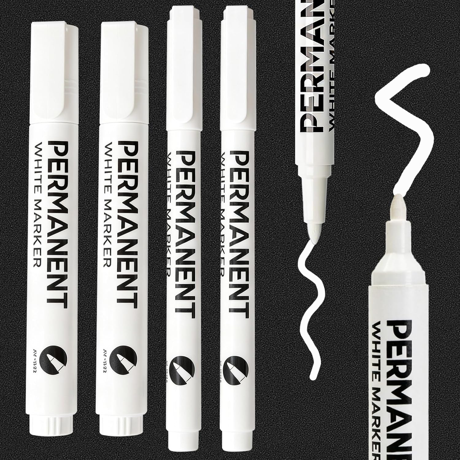Permanentmarker, Weiß – 2 X 1 Mm & 2 X 2 Mm Spitzen Wasserfest & Schnelltrocknend, Für Holz, Stein, Kunststoff, Leder, Glas, Metall, Leinwand, Keramik
