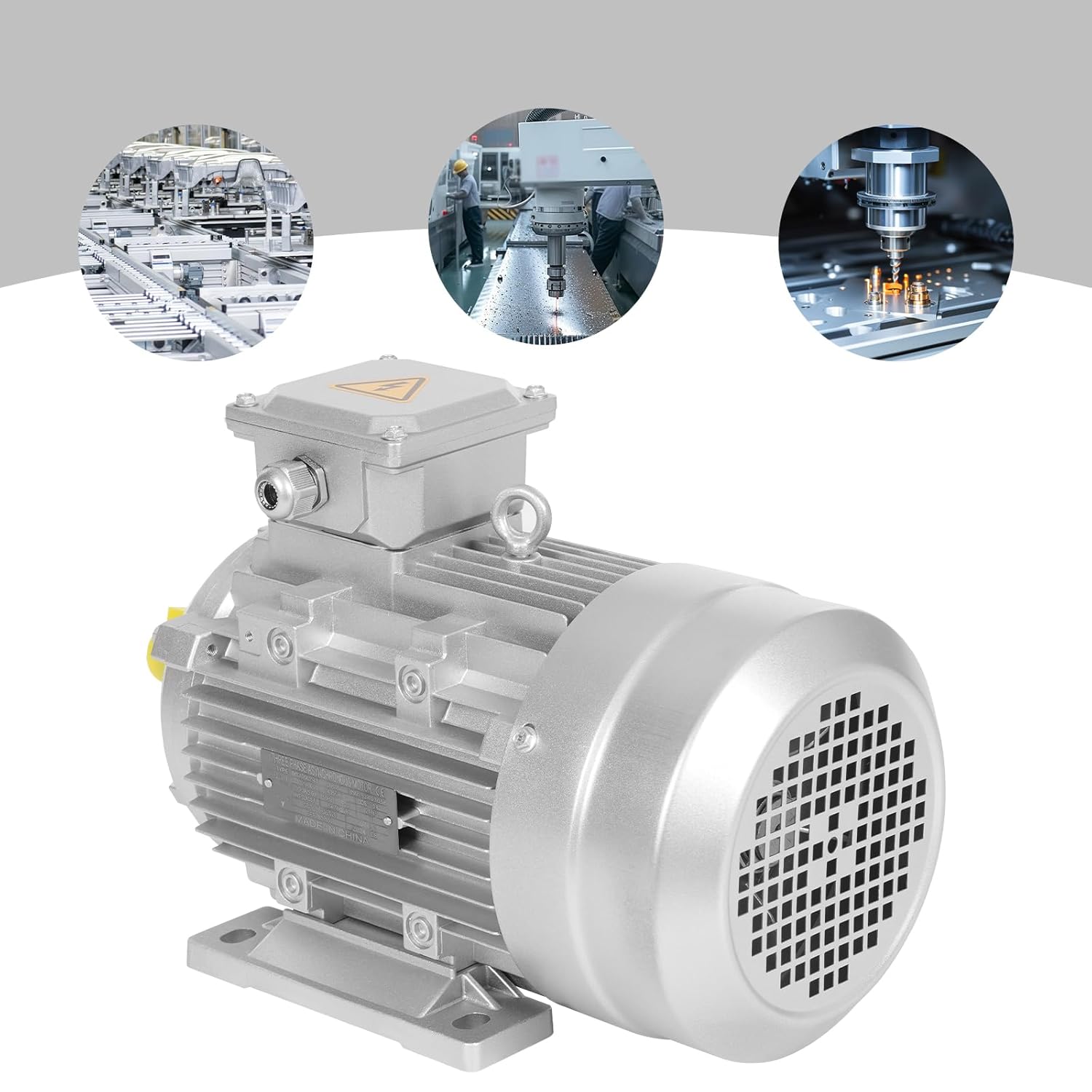 Elektromotor Asynchronmotor Drehstrommotor 3 Kw Motor Für Maschinen Industriemotor 1435 U/min Für Industrielle Anwendungen Hoher Wirkungsgrad Und Stabile Leistung (silber, 28mm)
