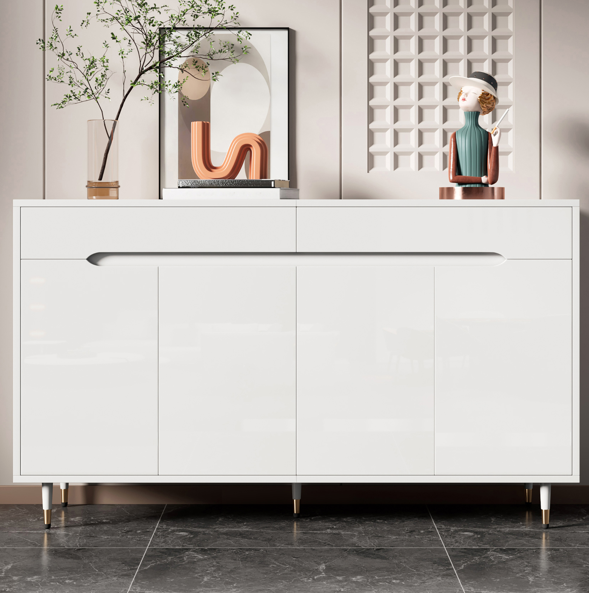 Schuhschrank 140x39x84 Cm Weiß Aus Spanplatte Mit Verstellbaren Einlegeböden, Schubladen Und Soft-close