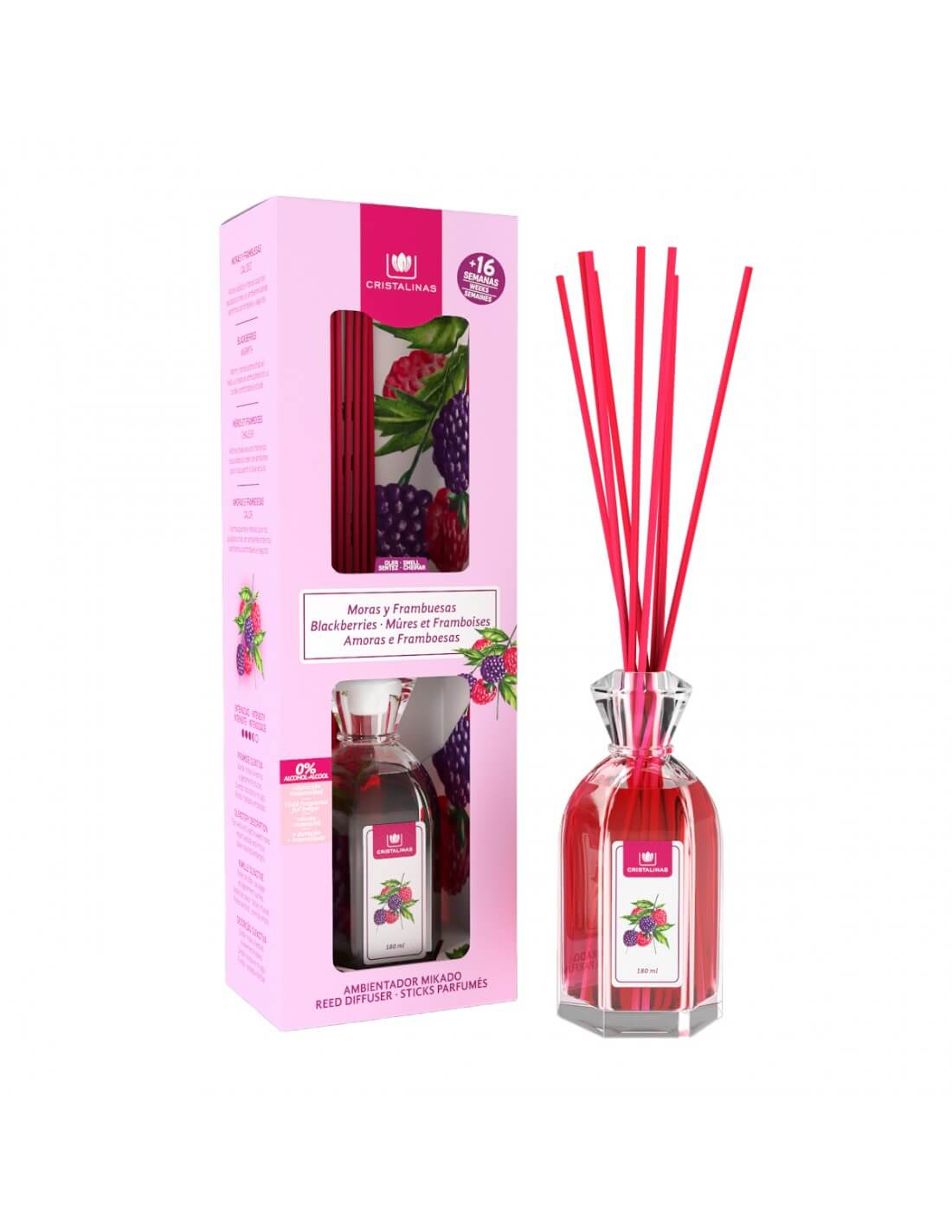 Crystalline Reed Diffuser 180ml Brombeeren Diffusor De Duft Flasche De Duft Transparent