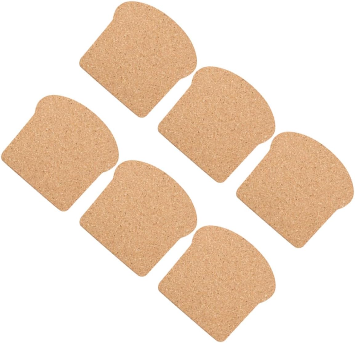 Korkuntersetzer Mit Hitzeschutz, 6er-set, Wärmeisolierend, Wasserabsorbierend, Brotmotiv, Für Den Heimgebrauch, Umweltfreundlicher Tischschutz