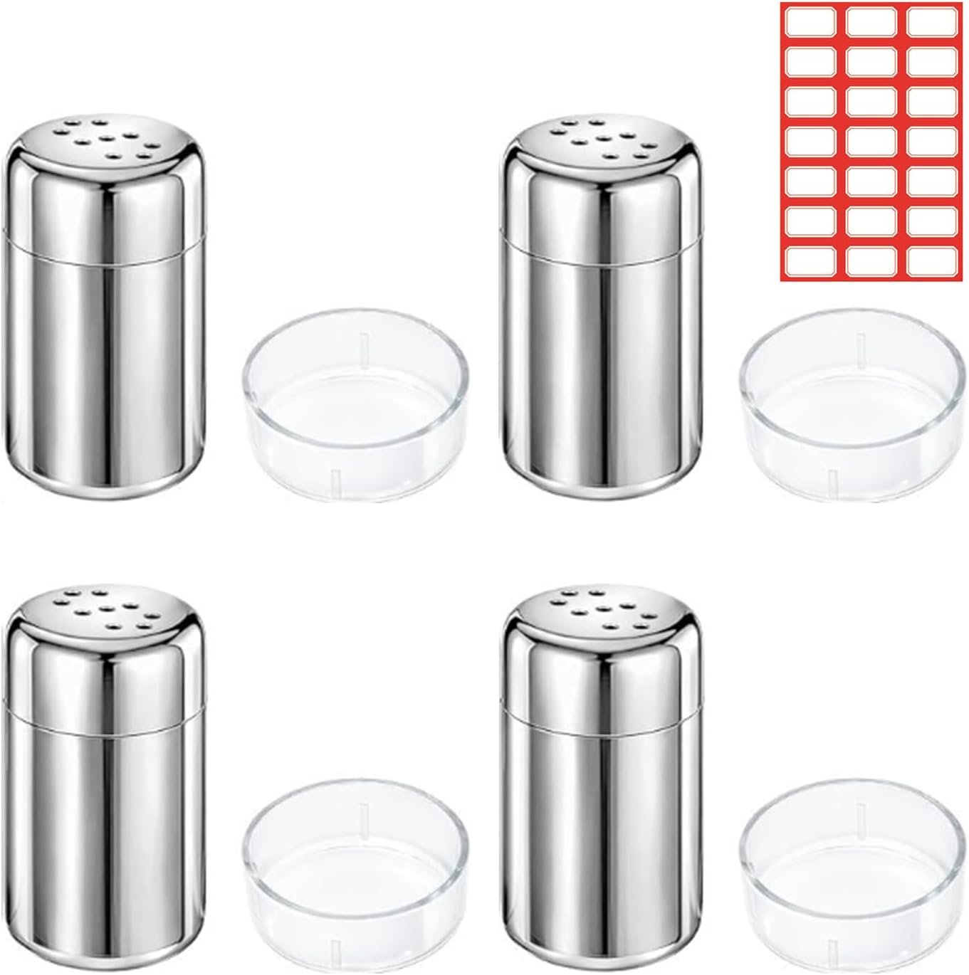 Dieses Set Aus 4 Mini-reisesalz- Und Pfefferstreuern Mit Den Maßen 38 Mm X 26 Mm Ist Kompakt Und Tragbar Und Eignet Sich Perfekt Für Campingausflüge, Picknicks Und Lunchboxen.