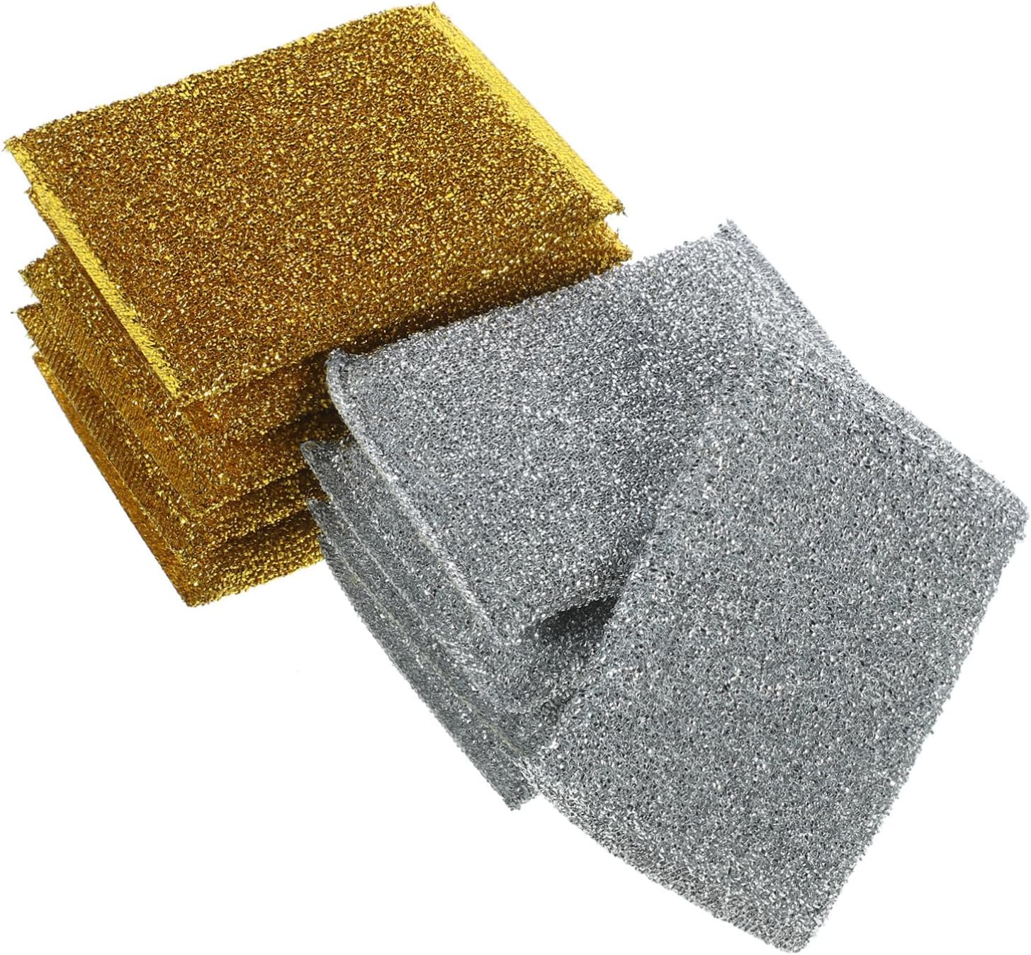 10-teiliges Set Wiederverwendbarer Küchentücher In Gold Und Silber, Multifunktionale, Kratzfeste Scheuerschwämme Für Geschirr, Oberflächen Und Arbeitsplatten, Geschirrtücher Für