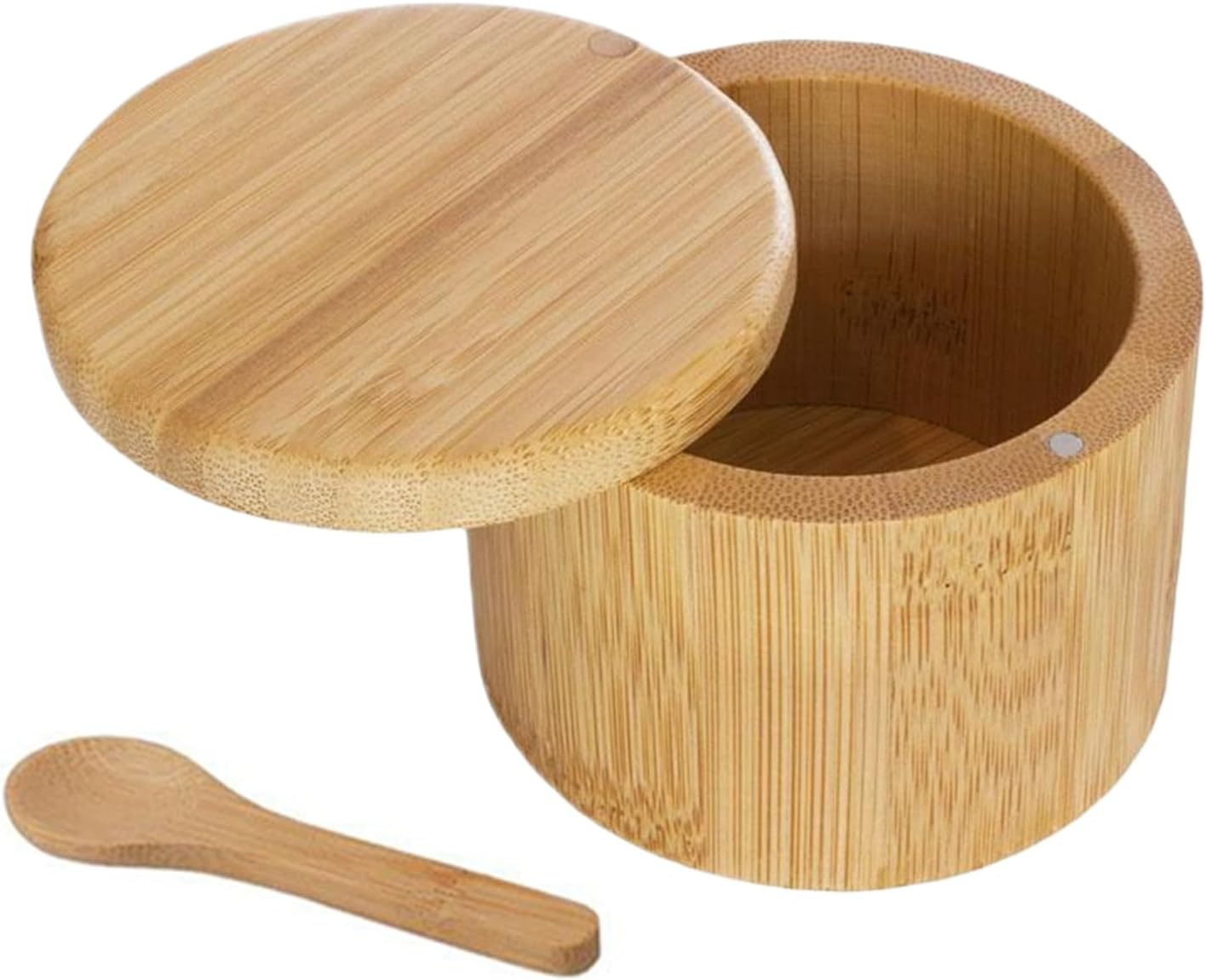 Salztopf Aus Akazienholz, Salzdose Mit Löffel, Eleganter Gewürzbehälter Mit Magnetdeckel, Würzglas Zur Aufbewahrung Von Pfeffer, Gewürzen, Badesalz, Meersalz, Kräutern