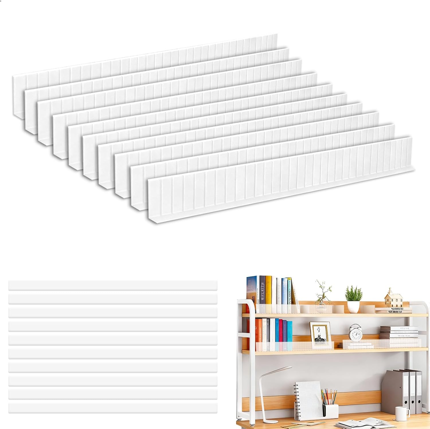 Schubladeneinteiler, 10er-set, Schubladenorganizer, Zuschneidbare Schubladeneinteiler Für Sortierte Aufbewahrung Und Rutschfeste Schutzbarrieren, 40 × 4 × 1,3 Cm