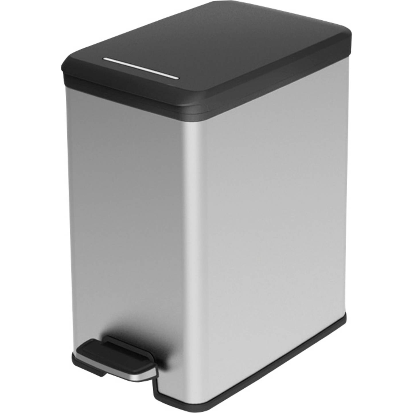 [gebraucht] B-ware Curver Mülleimer Abfalleimer 25l Silber Schwarz Pedal Mülleimer 250x450x420mm