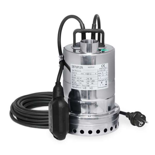 Dab Drenag 300 Ma - 9.000 L/std. - 250w - Förderhöhe 7 M - Korngröße 10 Mm - Rostfreier Stahl - Sehr Robust - Inkl. Automatischen Überspannungsschutz
