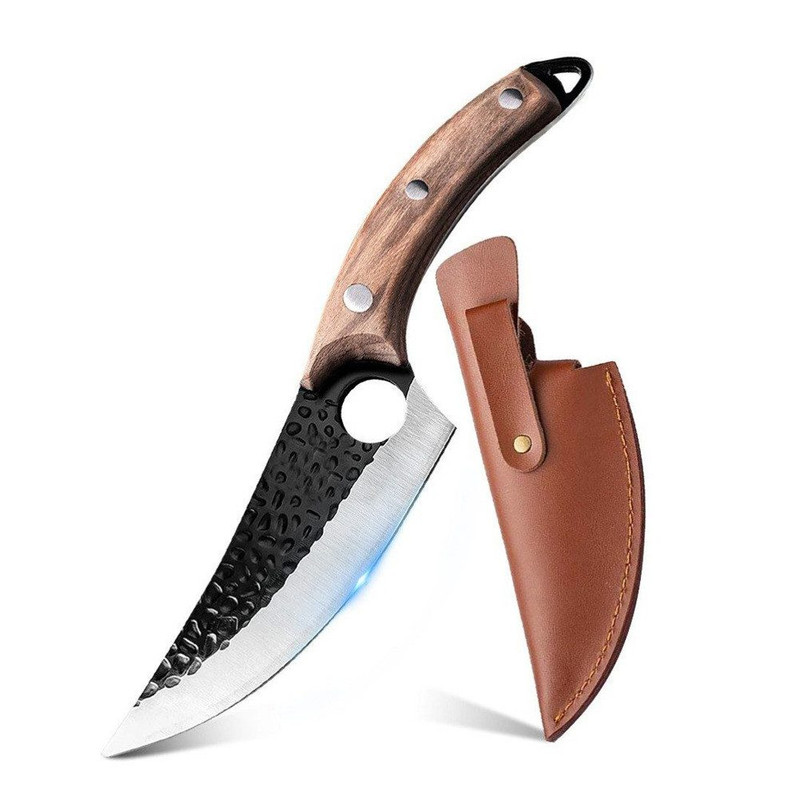 Ausbeinmesser 6 Zoll, Spickmesser Aus 5cr15 Edelstahl Mit Holzgriff Und Lederscheide, Fleischmesser Für Fleisch, Gemüse Und Outdoor-küche