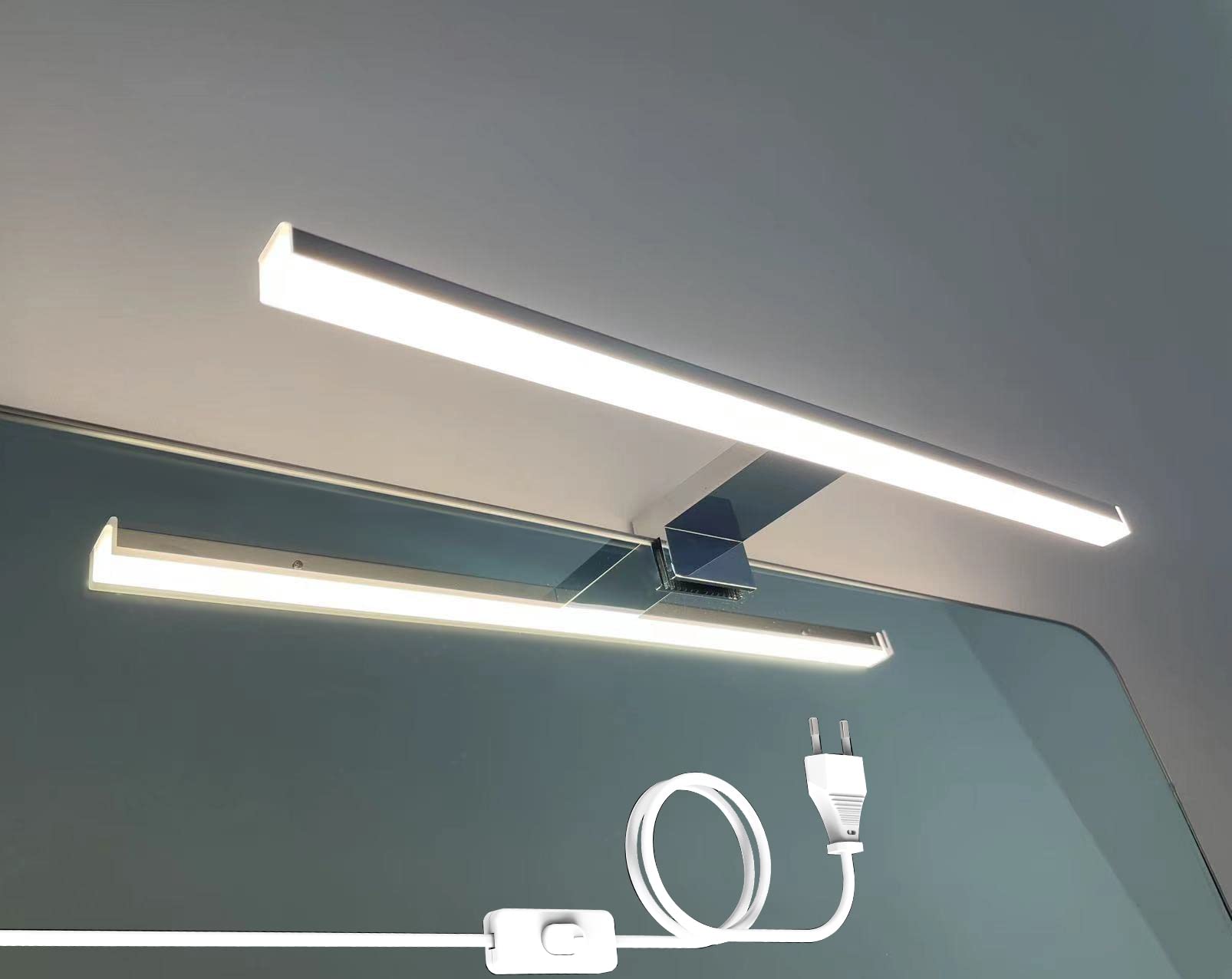 Dilumen Led Spiegelleuchte Mit Schalter,40cm Spiegelleuchte Bad 800lm 10w 4000k Neutralweiß,spiegellampe Badezimmer Lampe 230v,schrankleuchte,schminklicht,spiegel Beleuchtung,ip44 Wasserdicht