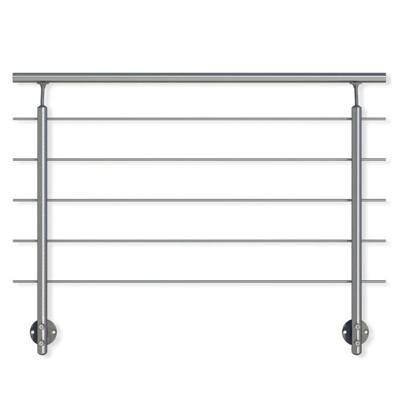 [gebraucht] B-ware Dolle Geländer-set Aluminium 150cm Witterungsbeständig Handlauf Edelstahl Grau