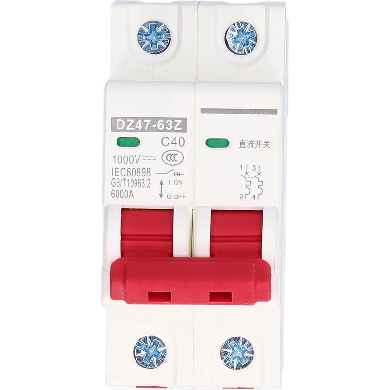 Zoternen – Dc 1000v 40a Zweipoliger Leitungsschutzschalter – Thermomagnetische Auslösung – 35 Mm Din-schienenmontage – Überlast- Und Kurzschlussschutz – Dz47-63z-2p