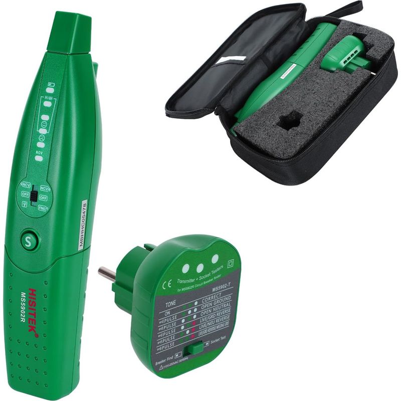 Zoternen – Automatischer 220-v-leitungsschutzschalter-prüfgerät – Eu-steckerprüfer Mit Taschenlampe – Warnung Bei Niedrigem Batteriestand – Für Stromnetze – Ms5902