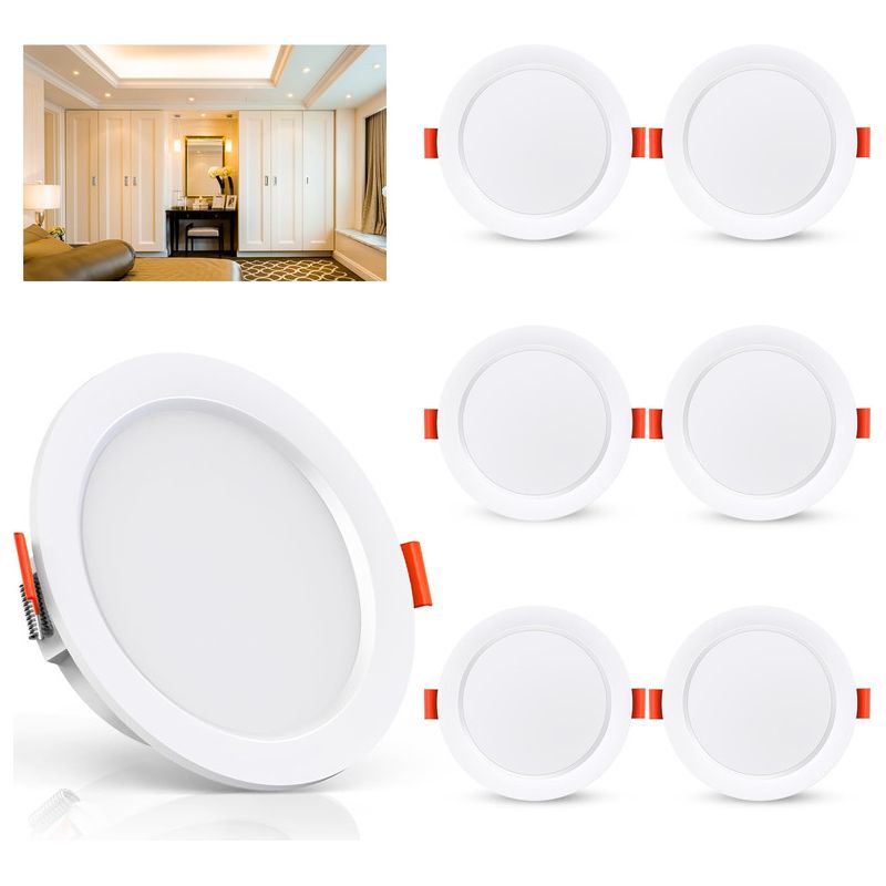 Set Mit 6 Led-einbaustrahlern, 5 W, 500 Lumen – 4000 K Neutralweiß – Schutzart Ip44 (wasserdicht) – Einfache Installation Ohne Transformator – 500 Lumen
