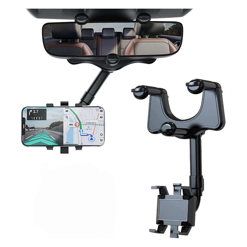 360° Drehbare Auto-handyhalterung, Kompatibel Mit Allen Smartphones – Rückspiegelhalterung, Verstellbar Und Ausziehbar – Ouylaf