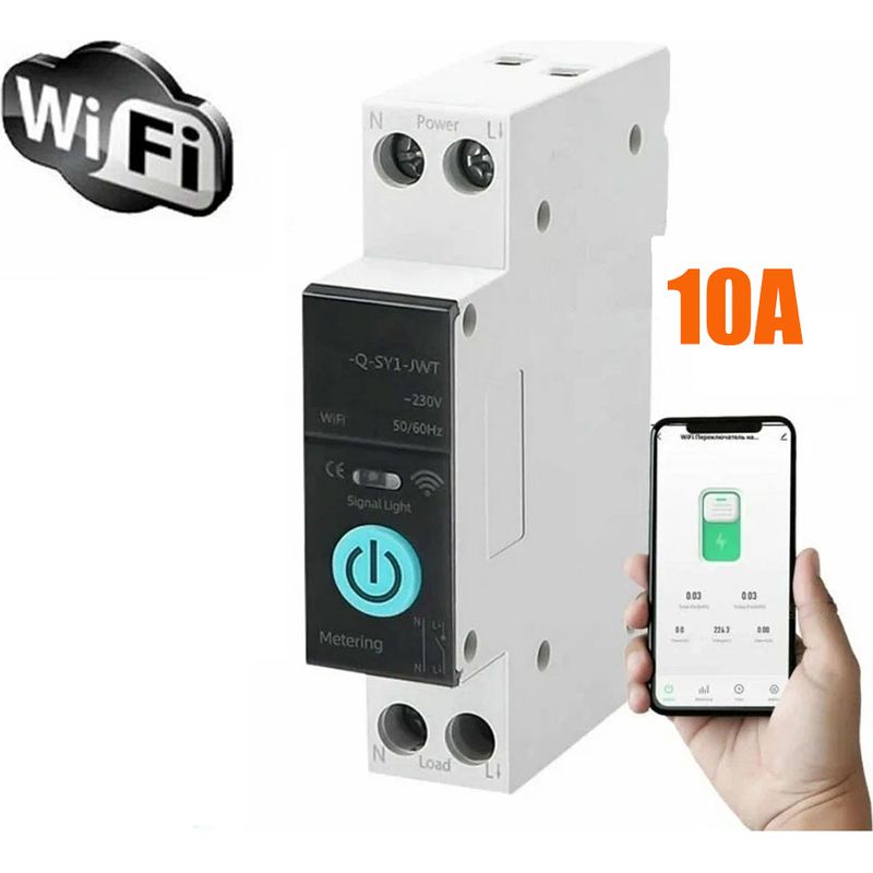 Din-schienen-leistungsschalter, Intelligenter Wlan-schalter, Fernbedienung Per Mobiltelefon, 3 Timer-modi Für Haushaltsgeräte, 10 A