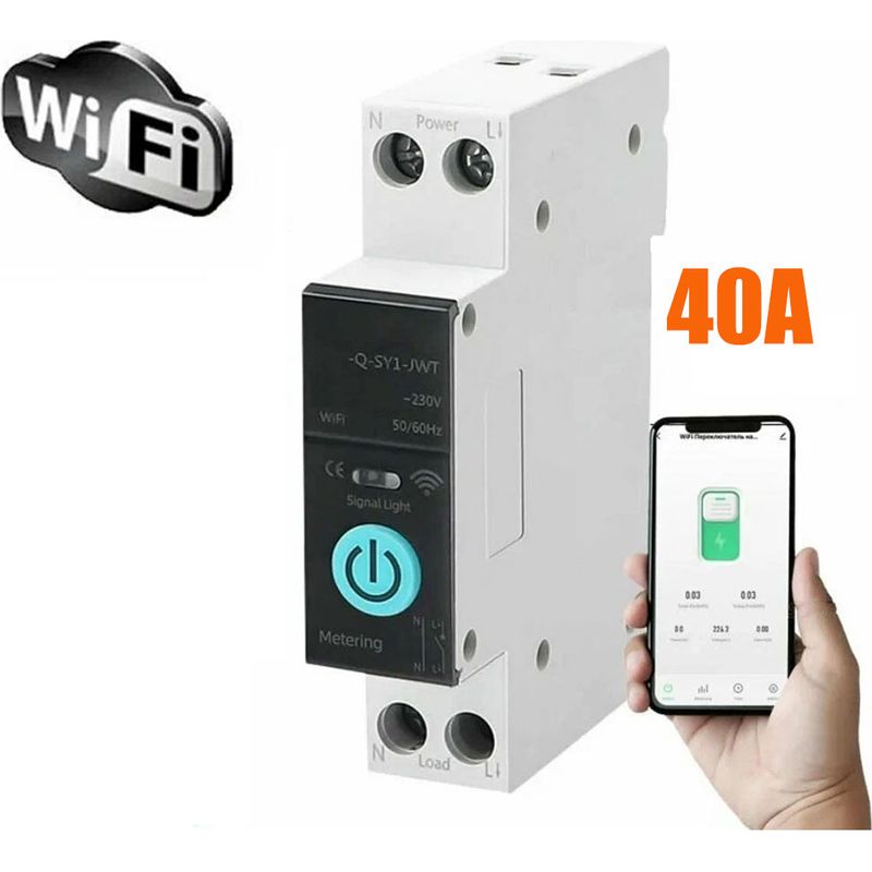 Zoternen – 40-a-fehlerstromschutzschalter Mit Wlan-steuerung – Smartphone-steuerung – 3 Betriebsmodi – Überlast- Und Kurzschlussschutz – Din-schienenmontage