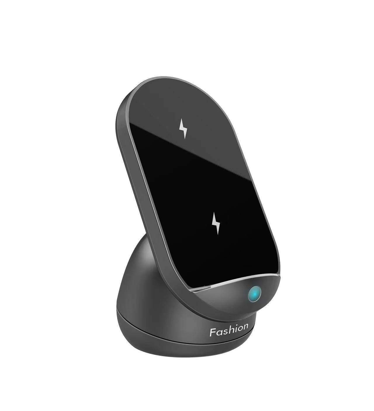 Neues Kabelloses 15-w-schnellladegerät Für Smartphones, Tragbar, Mit Automatischem Ladesensor – Schwarz