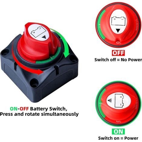 12v-24v Batterietrennschalter – Wasserdicht Und Uv-beständig – 2 Ein/aus-positionen – Für Autos Und Boote – 2 Stück