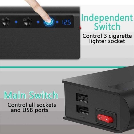 4-port-usb-autoladegerät Für Zigarettenanzünder, 180 W, Schnellschalter Qc3.0, Leistungsstark, Rot