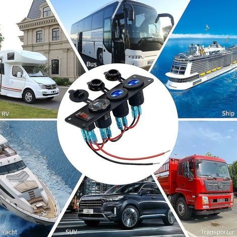 12-v-zigarettenanzünderbuchse Mit Qc 3.0-schnellladefunktion Über Usb – Überspannungsschutz Und Digitales Voltmeter – Kompatibel Mit Autos, Motorrädern Und Wohnmobilen