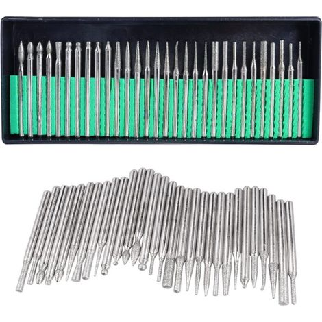 Set Mit 30 Diamantfräsern (3 Mm) – Rotations-diamantfräser Zum Schleifen, Gravieren Und Polieren Von Metall Und Glas