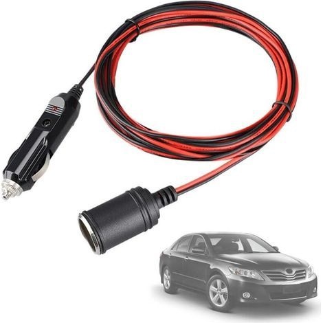 Zigarettenanzünder-verlängerungskabel, 3,7 M, 12–24 V Dc, 20 Awg Stecker, Wasserdicht, Mit 15-a-sicherung Für Motorrad, Boot, Kühlschrank, Elektrofahrzeug, Auto