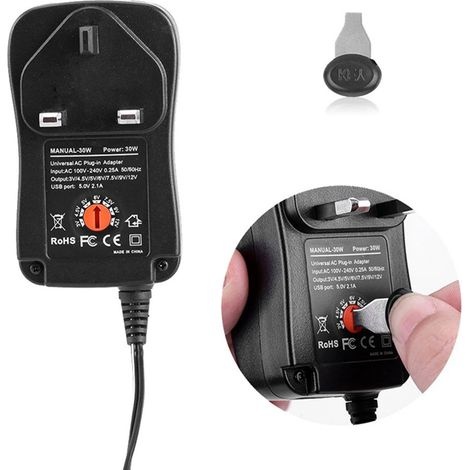 30-w-schaltnetzteil, Usb-adapter, 3-12-v-netzteil Mit Einstellbarer Spannung