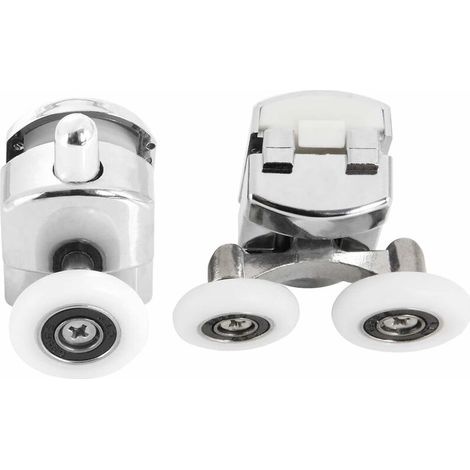 Set Mit 8 Duschtürrollen - Duschkabinenrollen Aus Zinklegierung - 25 Mm Schiebetürrollen Für Badezimmer (4 Oben Und 4 Unten)
