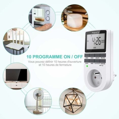 Tragbarer Digitaler Timer, Wochentimer Mit Lcd-bildschirm, 12h/24h/7-tage-timer, Energiesparend Für Haushaltsgeräte Und Beleuchtung (1 Stück)