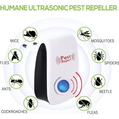 Schädlingsbekämpfungsmittel Für Den Innenbereich, Ultraschall-mäuseabwehrgerät – Schädlingsbekämpfung Gegen Nagetiere, Spinnen, Ameisen Und Insekten – Mückenabwehrgerät, 6er-packung