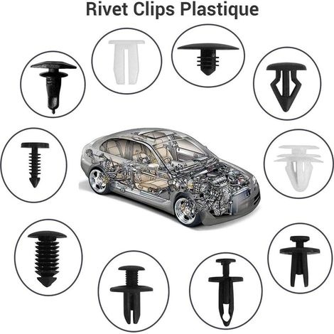 447-teiliges Auto-clip-set, Schwarze Nylon-nietclips, Kunststoff-schutzbefestigungen, Montagewerkzeug Für Autotürverkleidungen Mit Befestigungswerkzeugen, Kabelbinder