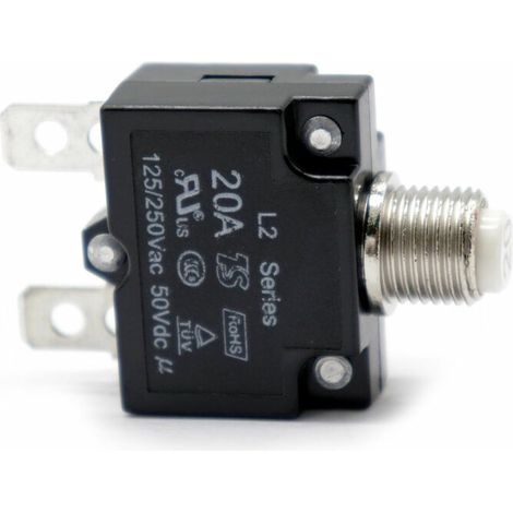 Ac 125/250v 20a Rücksetzbarer Thermischer Überlastschutz-leistungsschalter, Schwarz